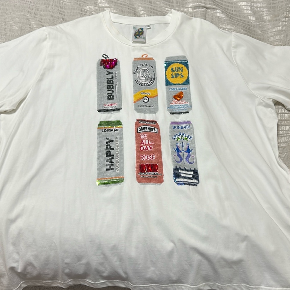 White Graphic Women Top